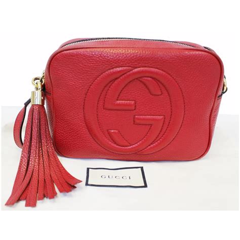 gucci red soho crossbody bag